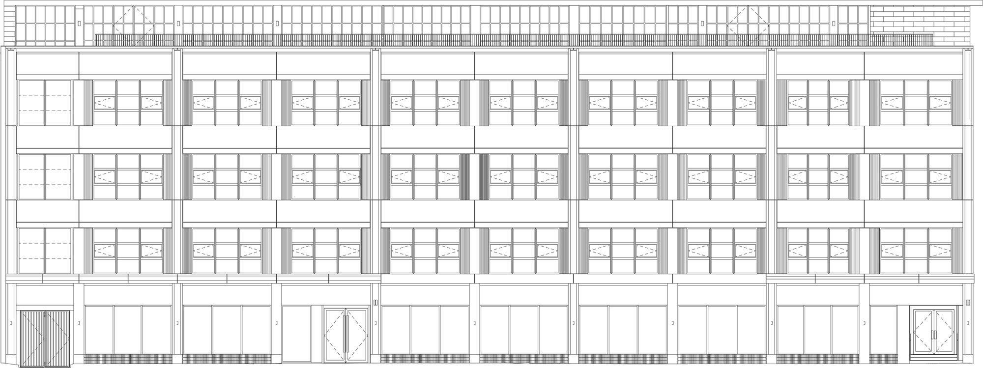 Building elevation showing floor layout