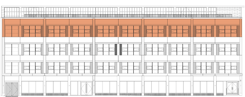 Third floor elevation showing floor layout